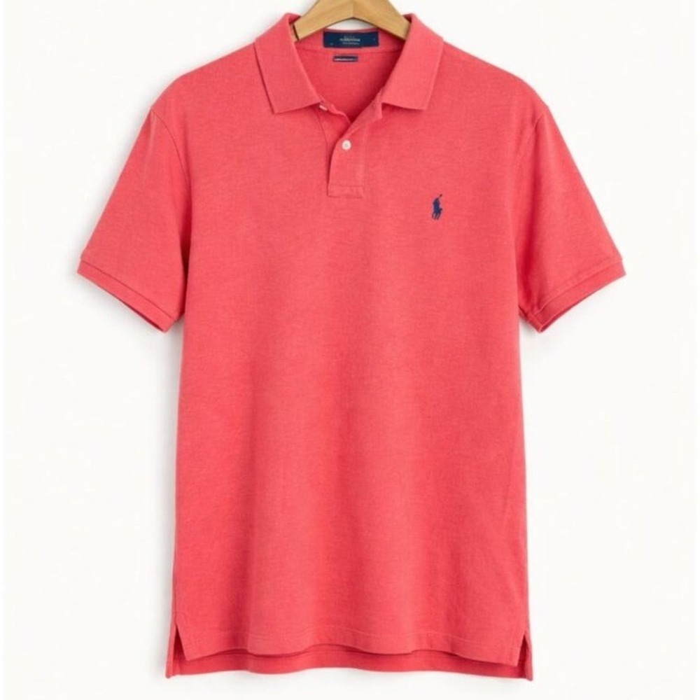 Polo Ralph Lauren Coral Pink Polo Shirt Classic Fit Men's L  Short Sleeve Preppy